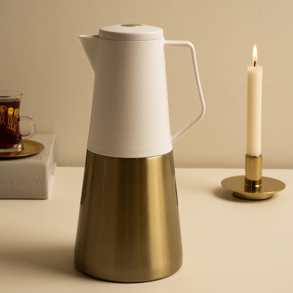 

Athens stainless steel tea server white/gold 1. 2 litre