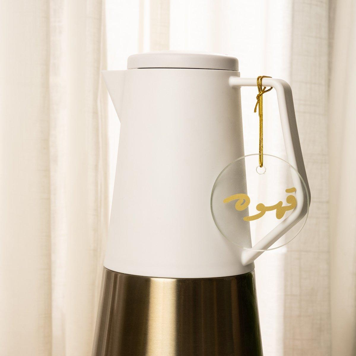 

Gahwa glass drink tag gold