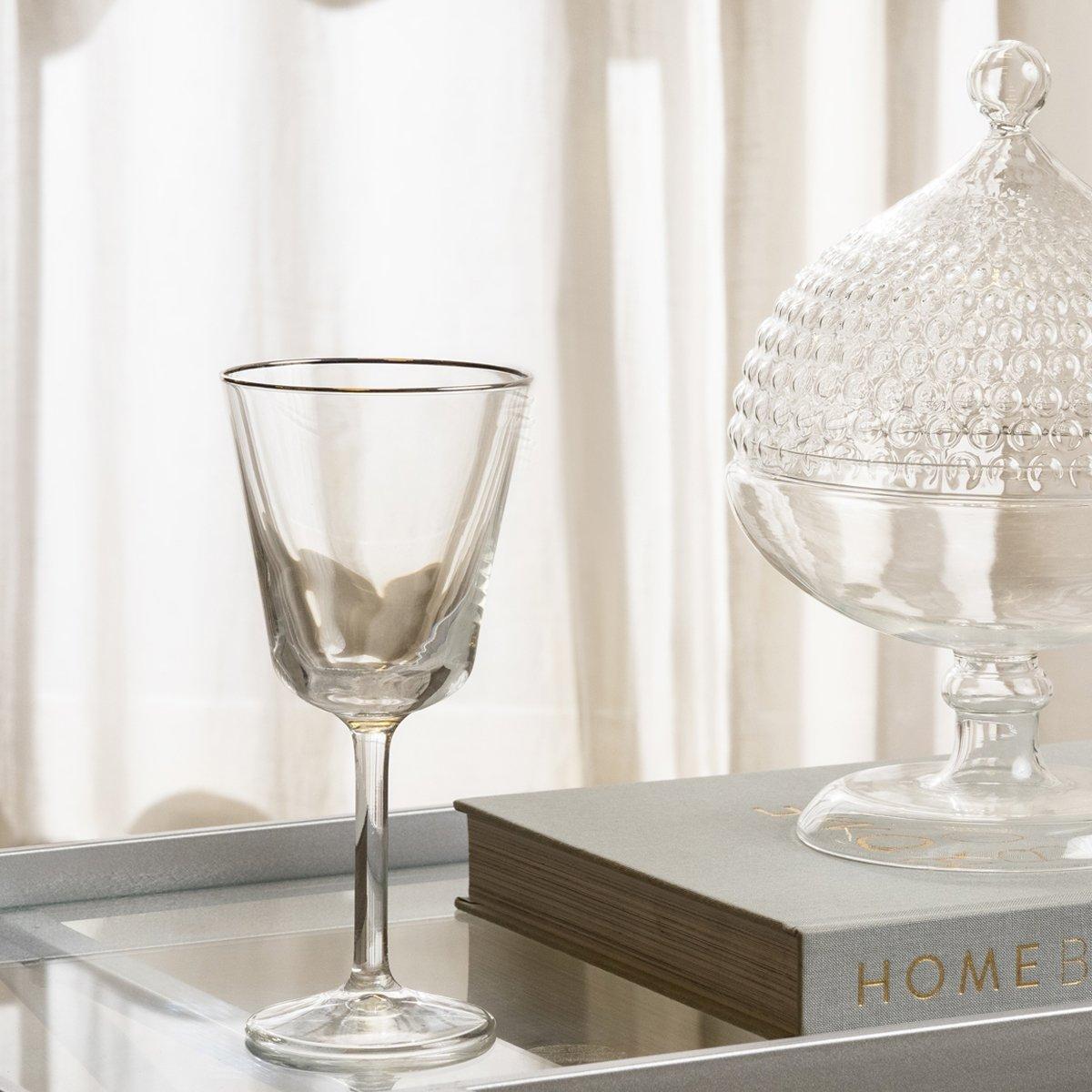 

Arona stem glass with silver rim 280 cc