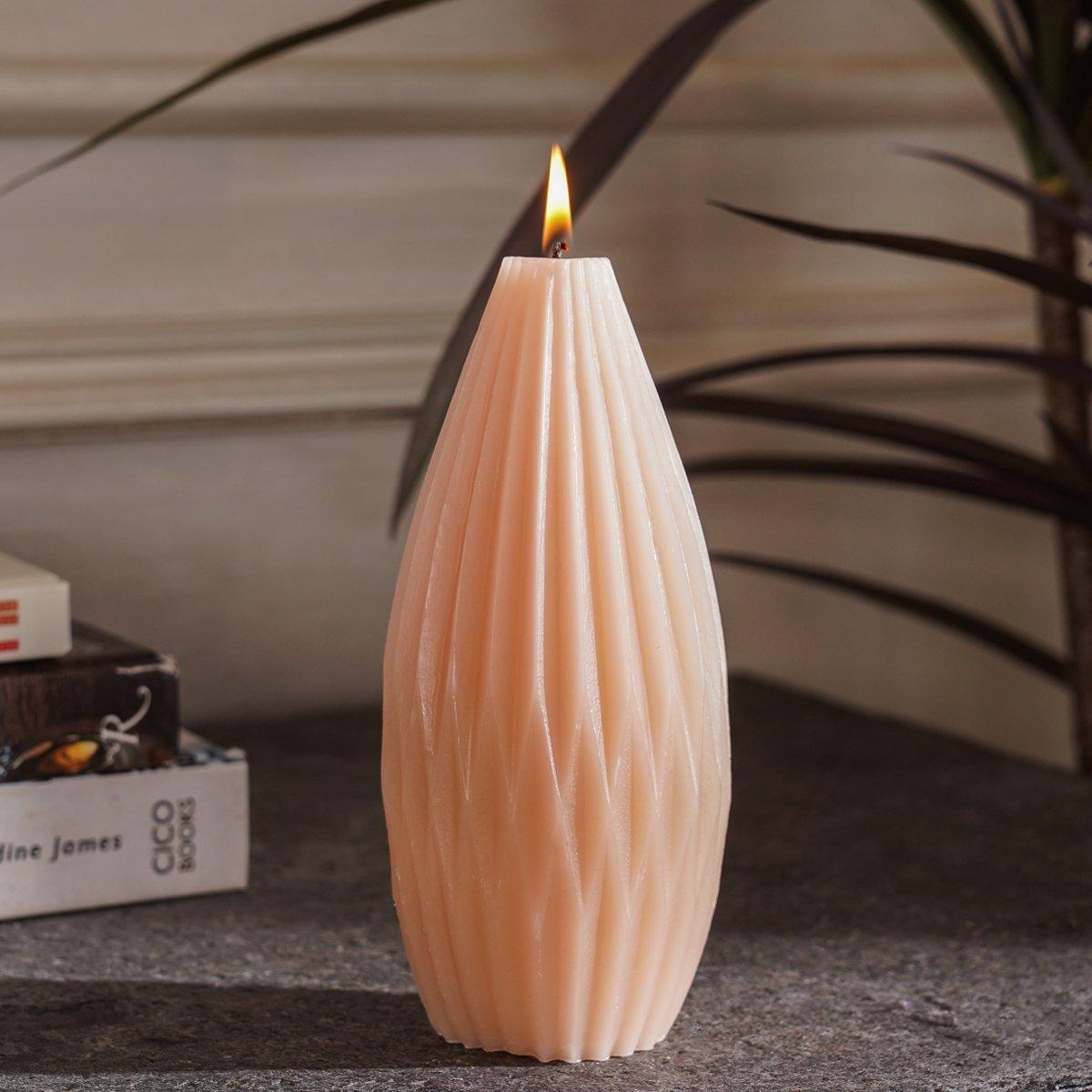 

Mari beige design candle 8x14. 5 cm