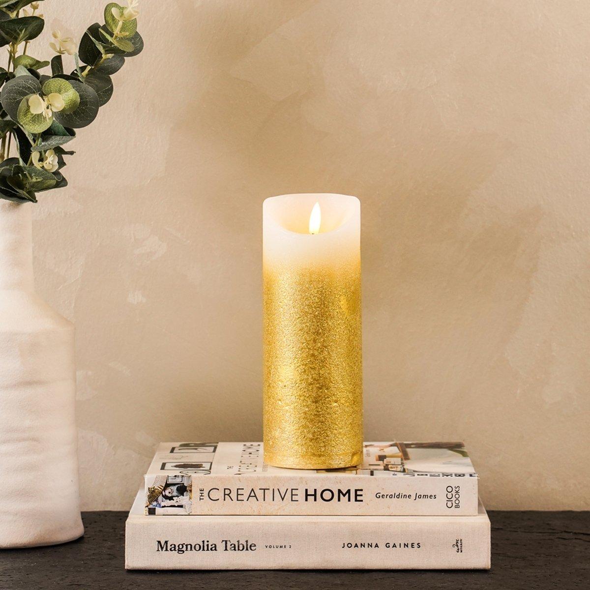 

Sparkly gold led candle 7. 5x20 cm