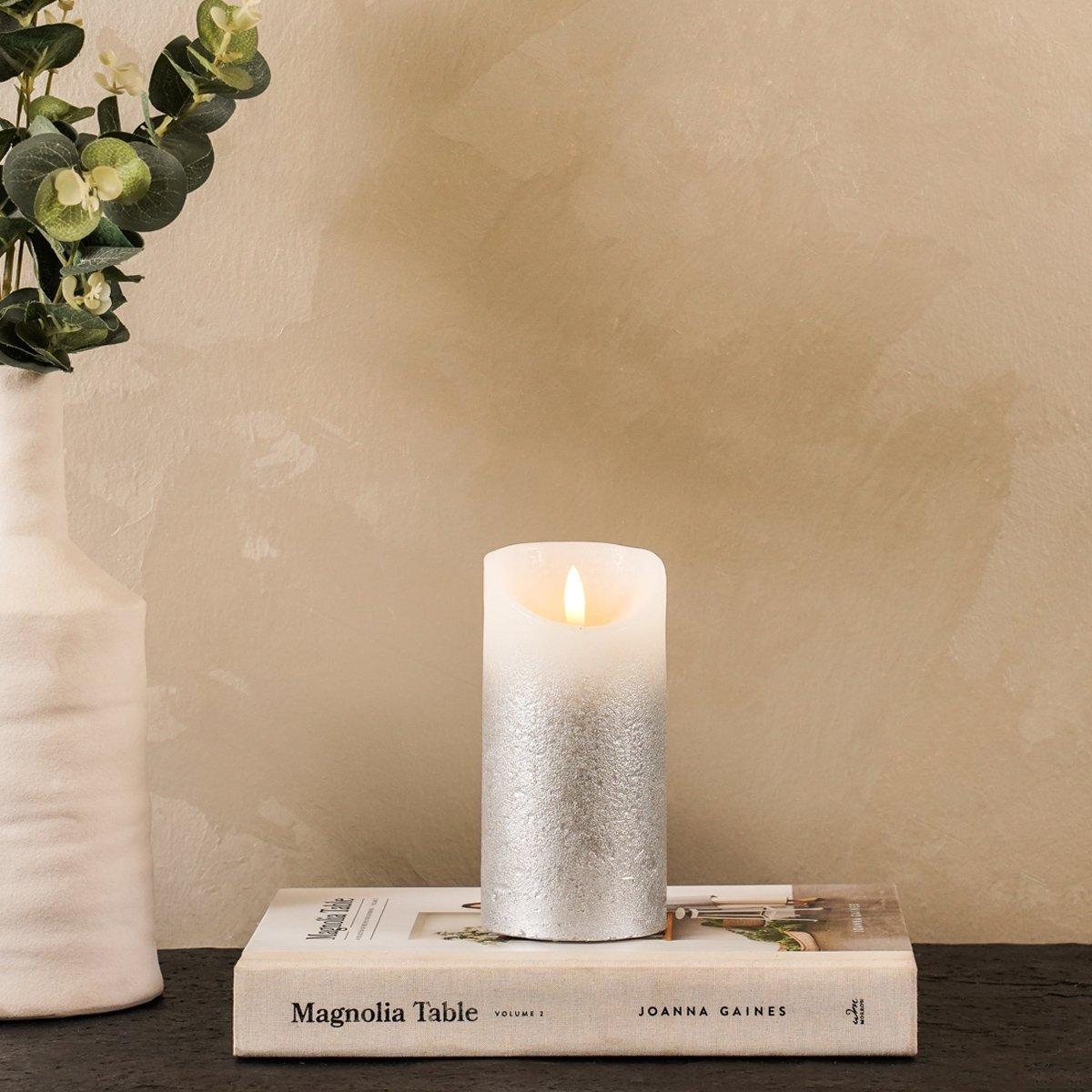 

Sparkly silver led candle 7. 5x15 cm