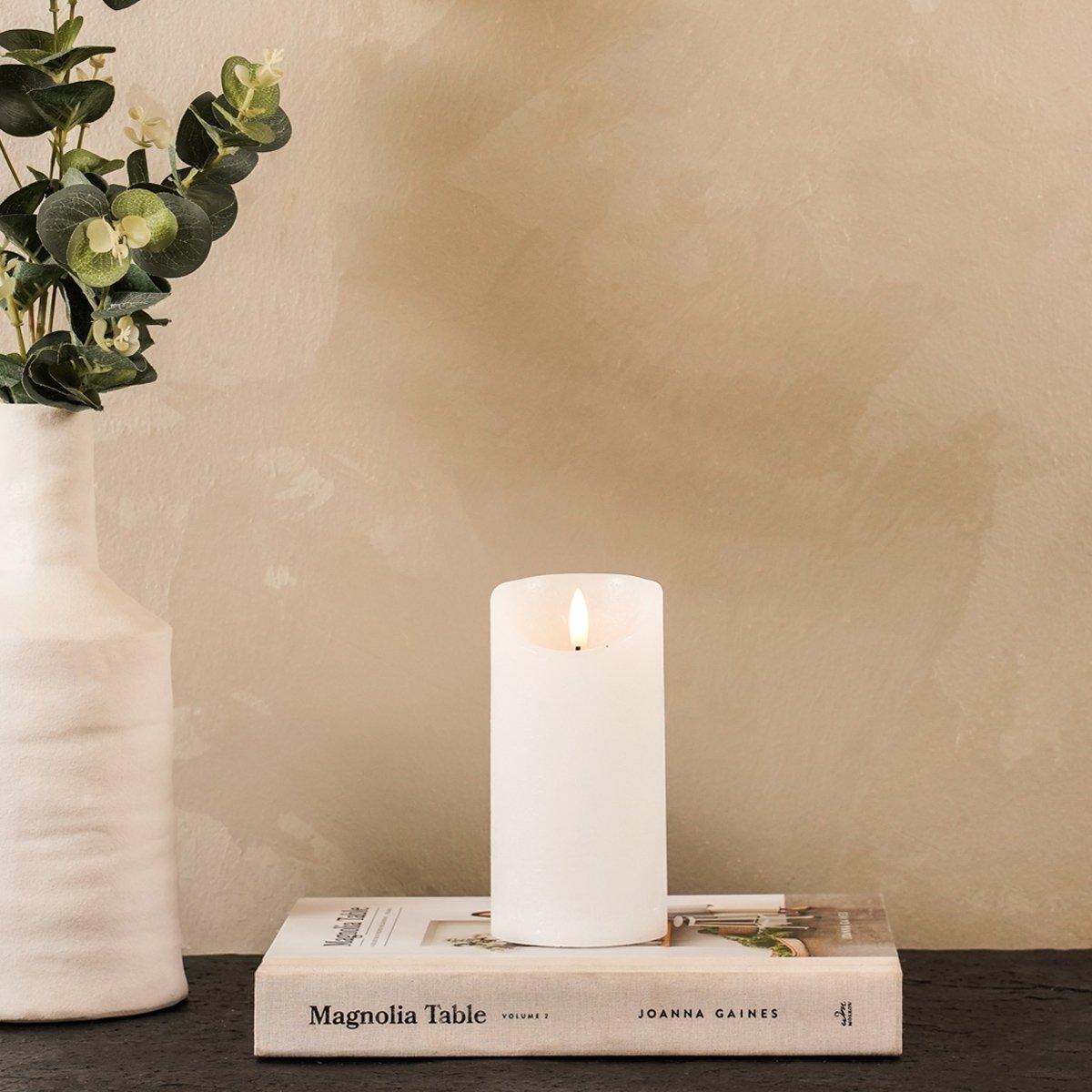 

Sparkly white led candle 7. 5x15 cm