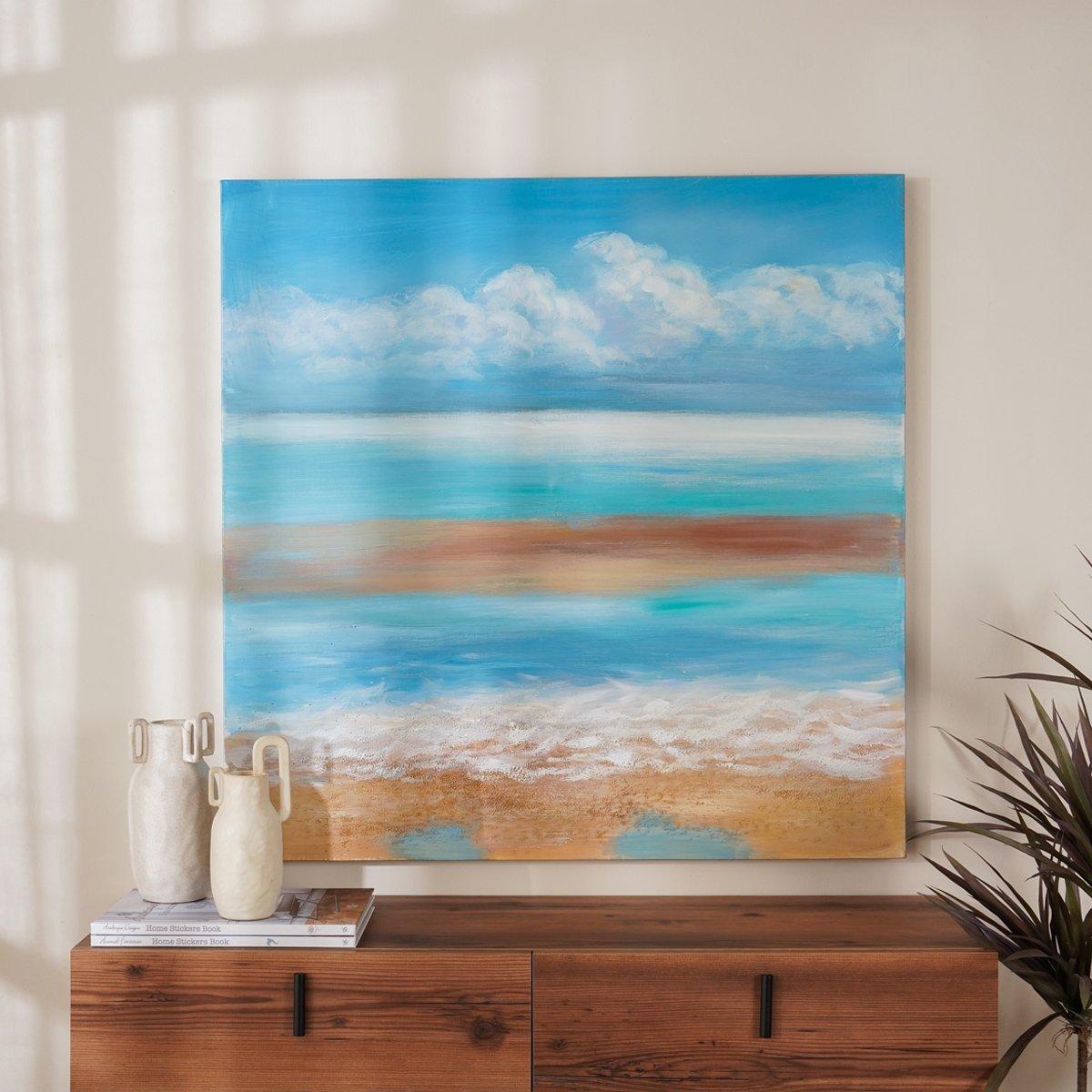 

Beach oil canvas blue 100x100 cm