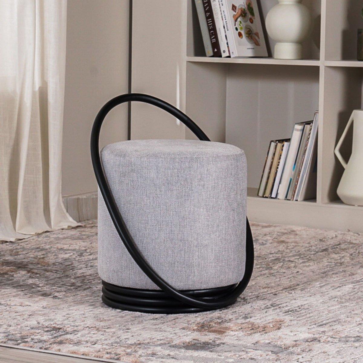 

Aliya light grey pouf 47x40x55 cm