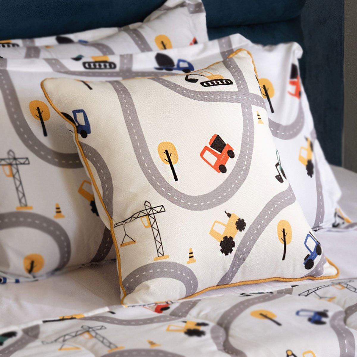 

Construction kids cushion white 40x40 cm