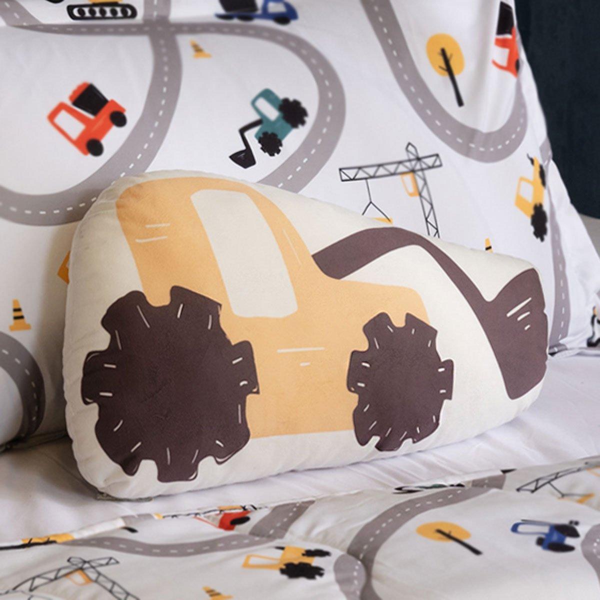 

Construction loader kids cushion yellow 26x46 cm
