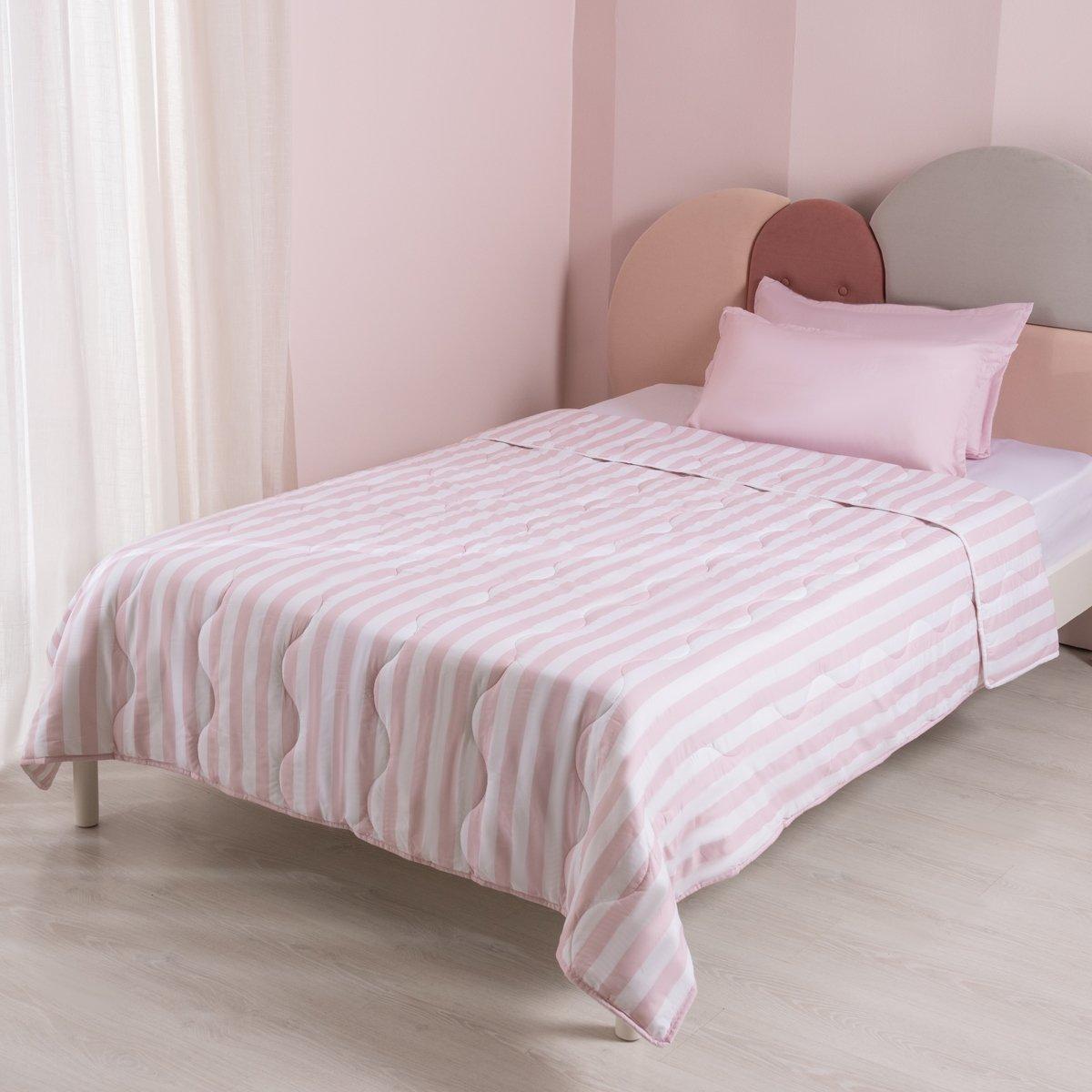 

Stripe kids comforter set pink 180x220 cm