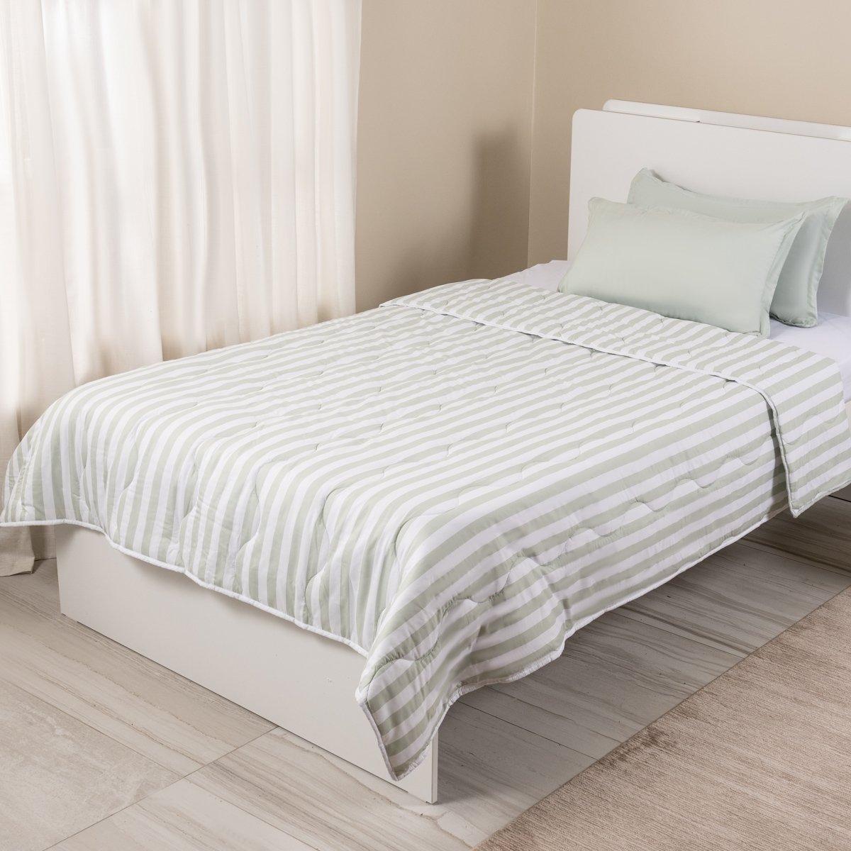 

Stripe kids comforter set green 180x220 cm