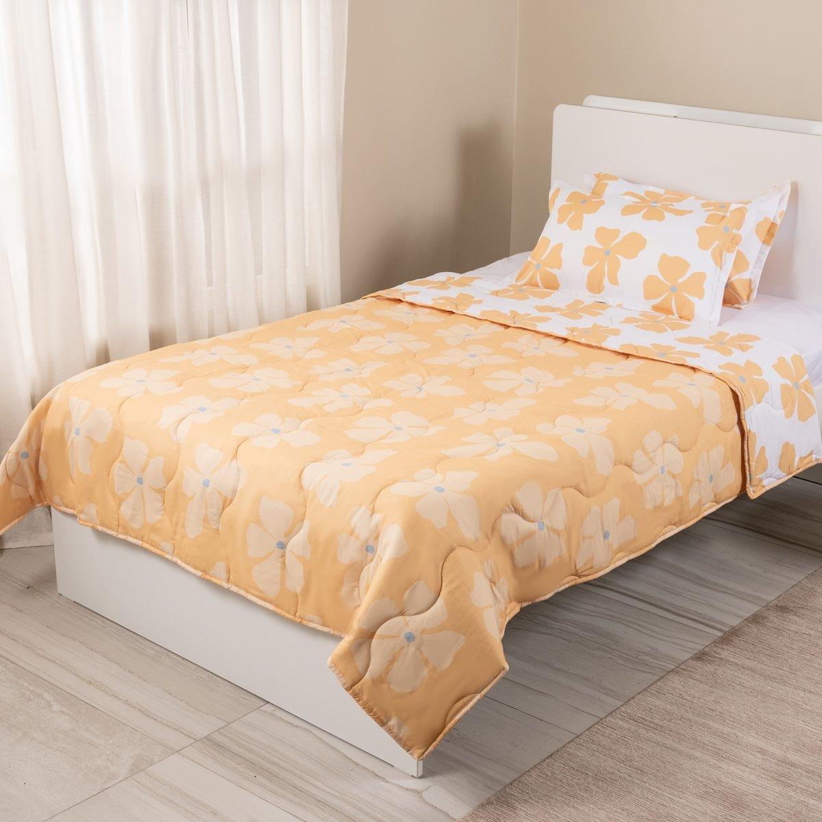 

Flower kids comforter set yellow 180x220 cm
