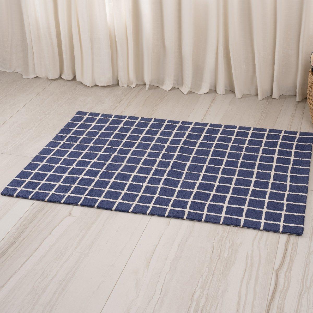 

Grid rug navy 100x150 cm
