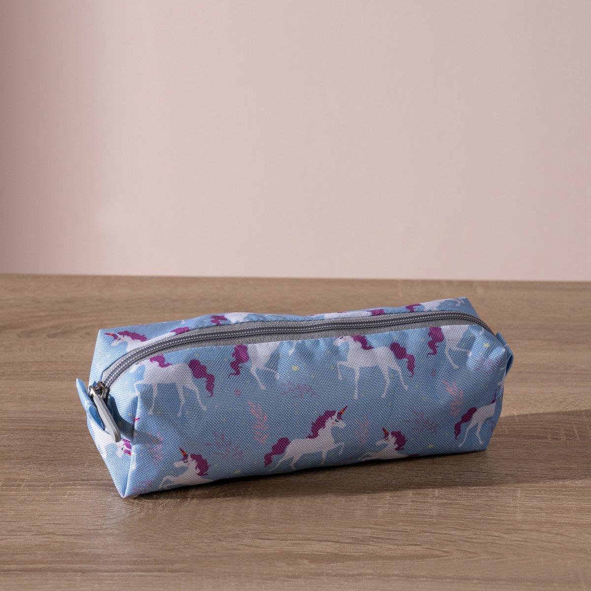 

Unicorn kids pencil case blue 17x13x17 cm