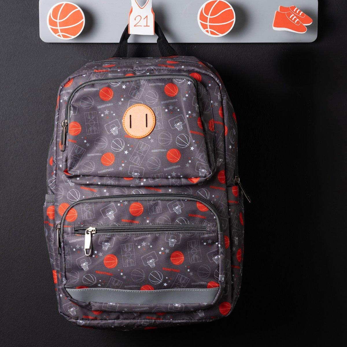 

Basketball kids school bag grey 27x14x39 cm