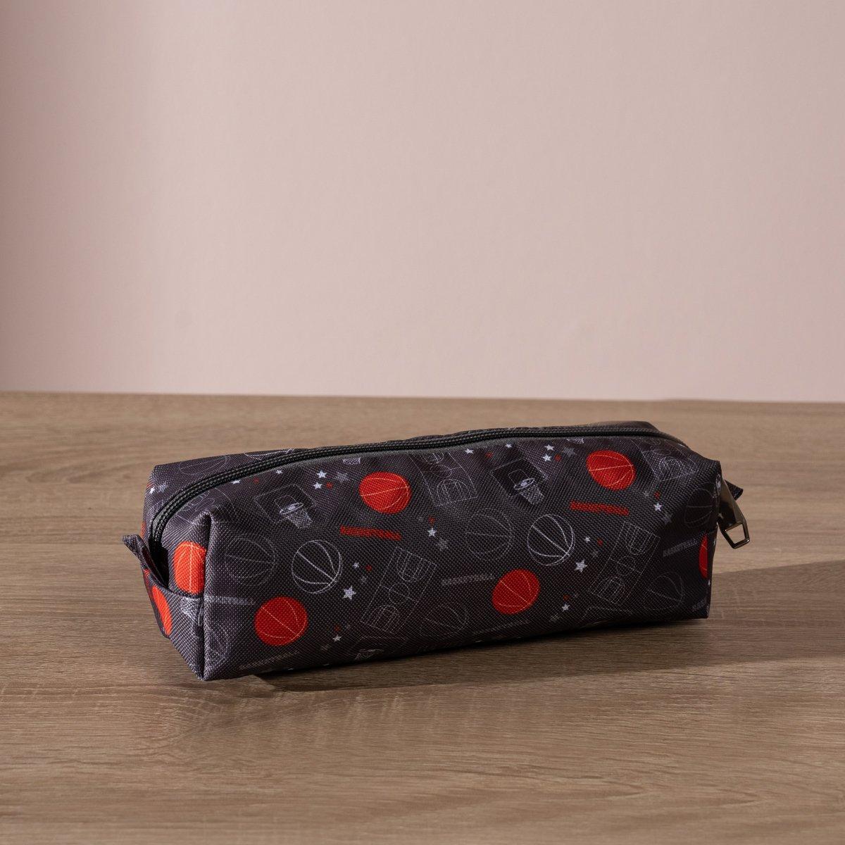 

Basketball kids pencil case grey 17x13x17 cm