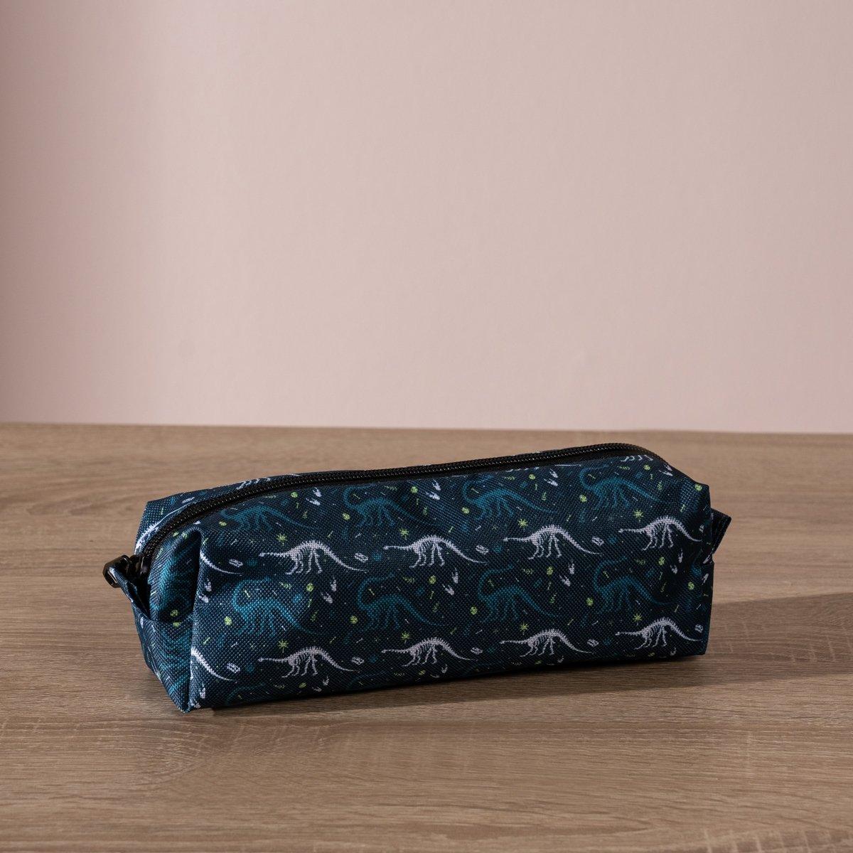 

Dino kids pencil case green 17x13x17 cm