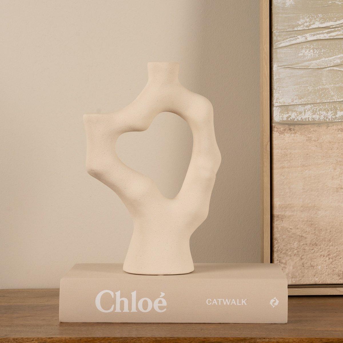 

Twig sculpture cream 18. 5x8. 8x28 cm