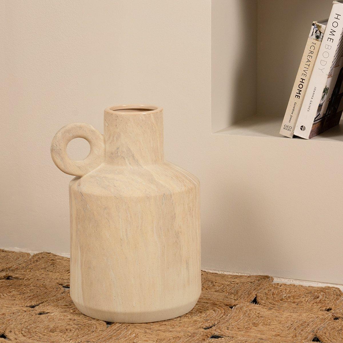 

Wood vase light beige 28. 5x25x38. 5 cm