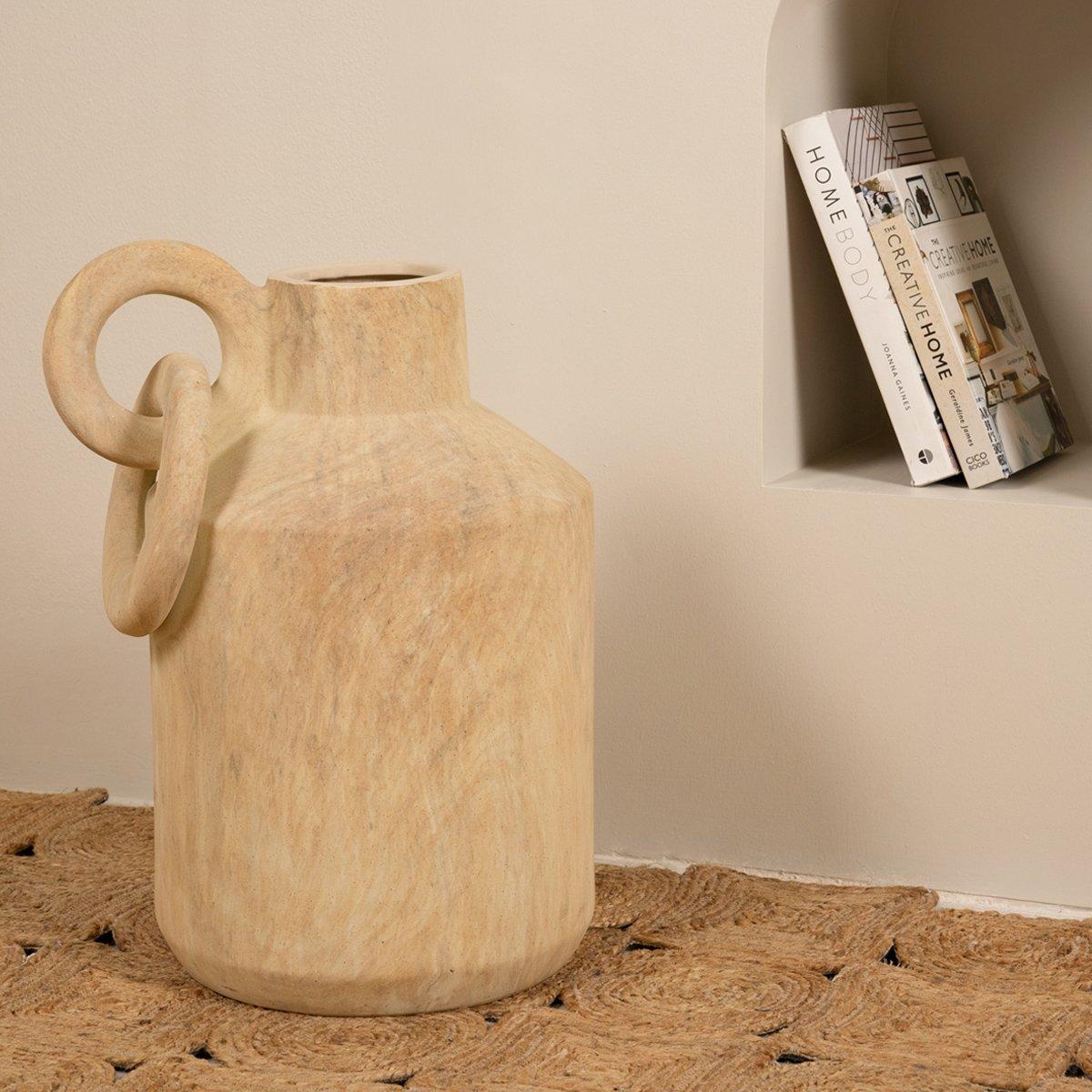 

Wood vase light beige 38x30. 5x50 cm