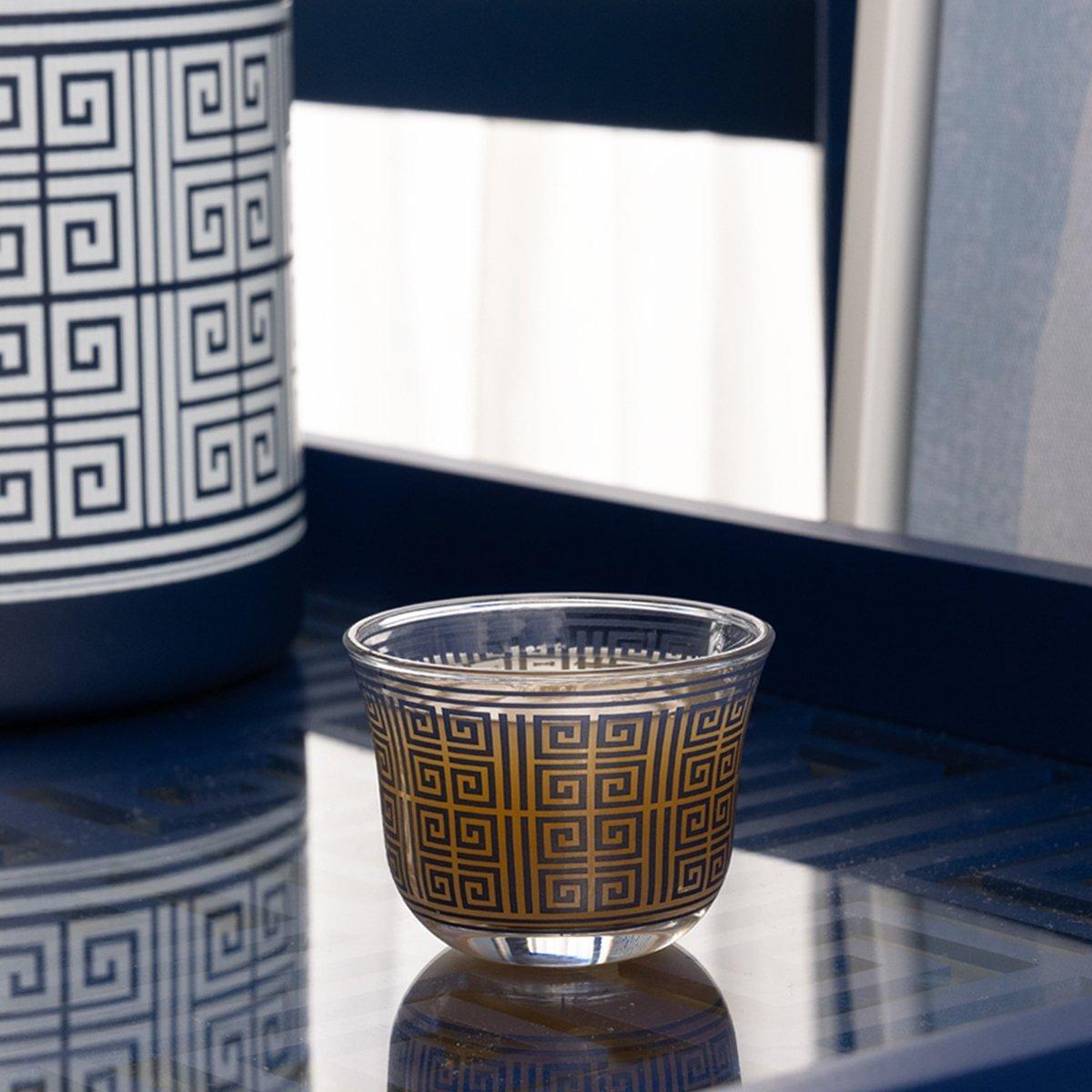 

Greek gahwa cup set of 6pcs blue
