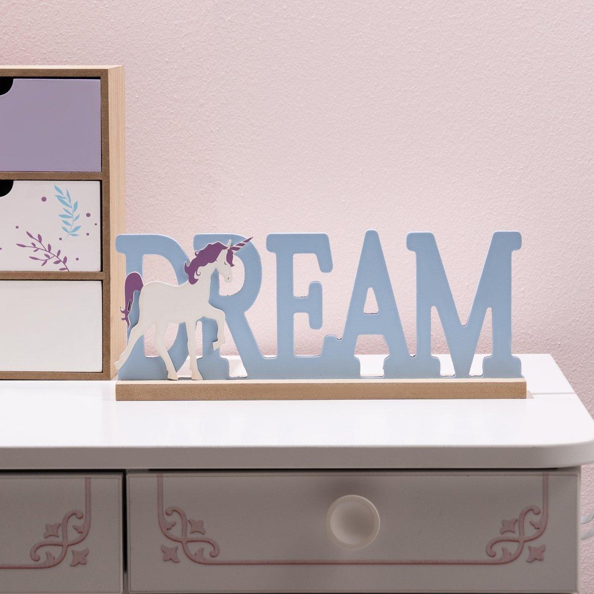 

Unicorn kids table decor blue 30x4x12 cm