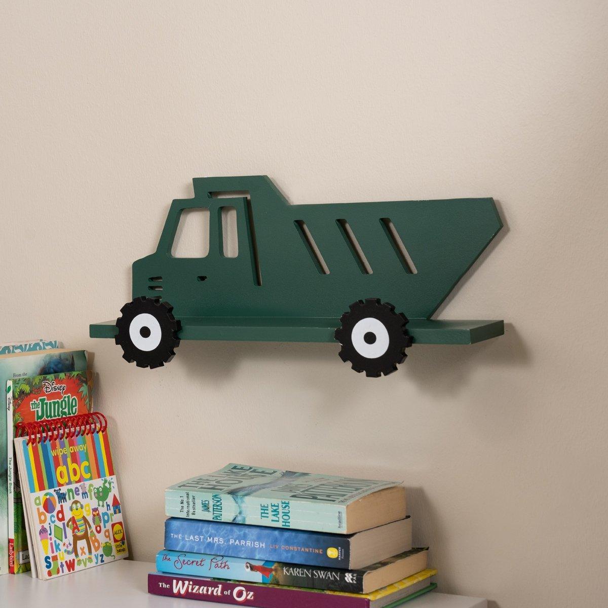 

Construction kids wall shelf green 40x8x20 cm