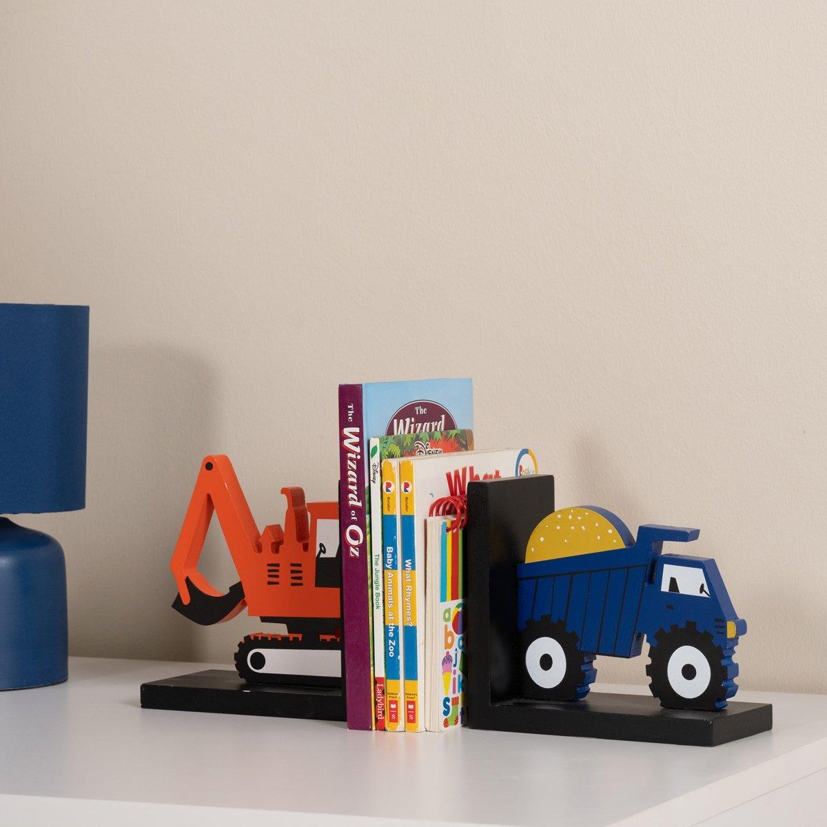 

Construction kids bookend blue 30x8x15 cm