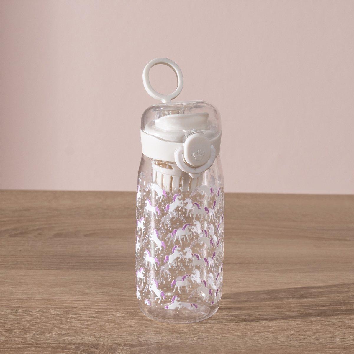 

Unicorn kids drinking bottle clear h18 x d7 cm