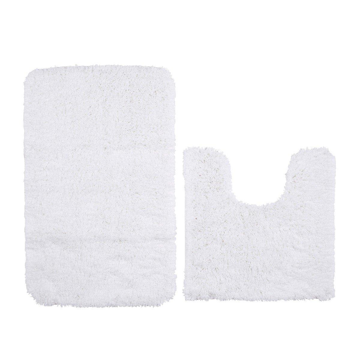 

Tiffany bath mats set 2pcs white 50x80 cm & 50x50 cm