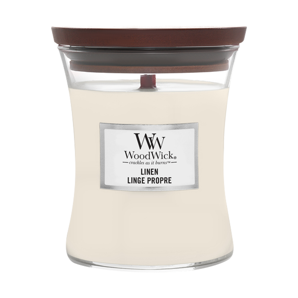 

Woodwick linen scented candle