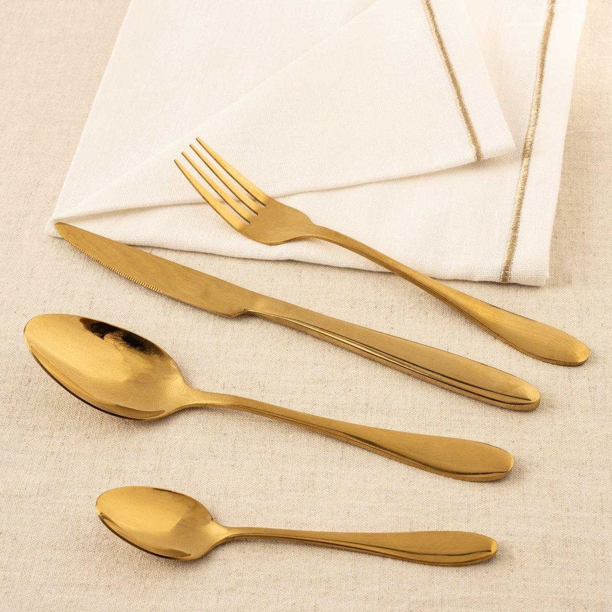

Matte gold 24 pcs cutlery set