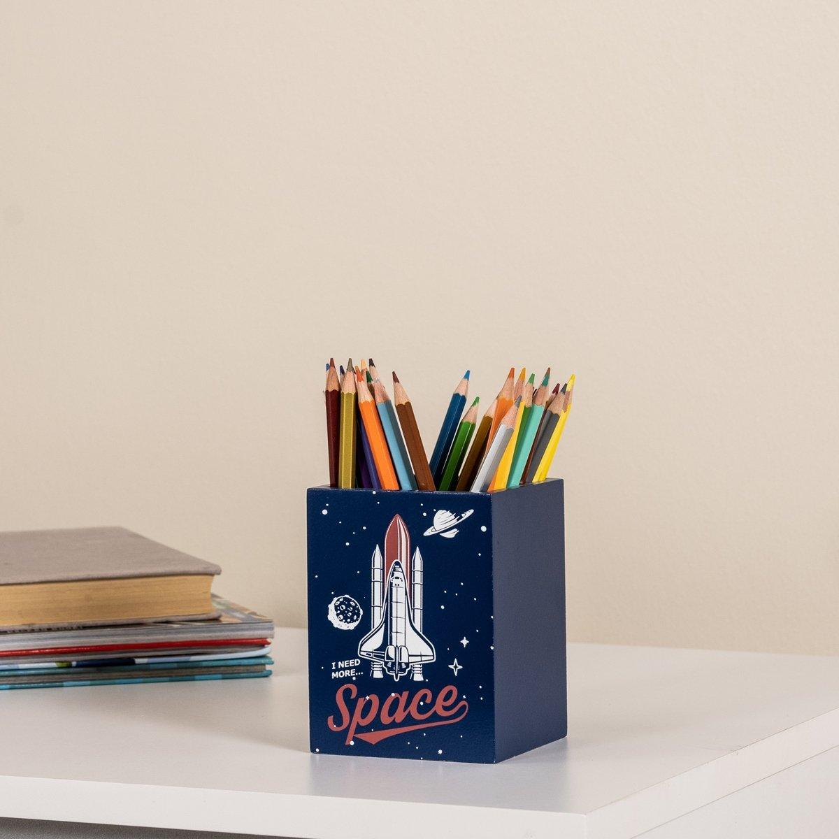 

Astro kids pencil holder navy 9x9x12 cm