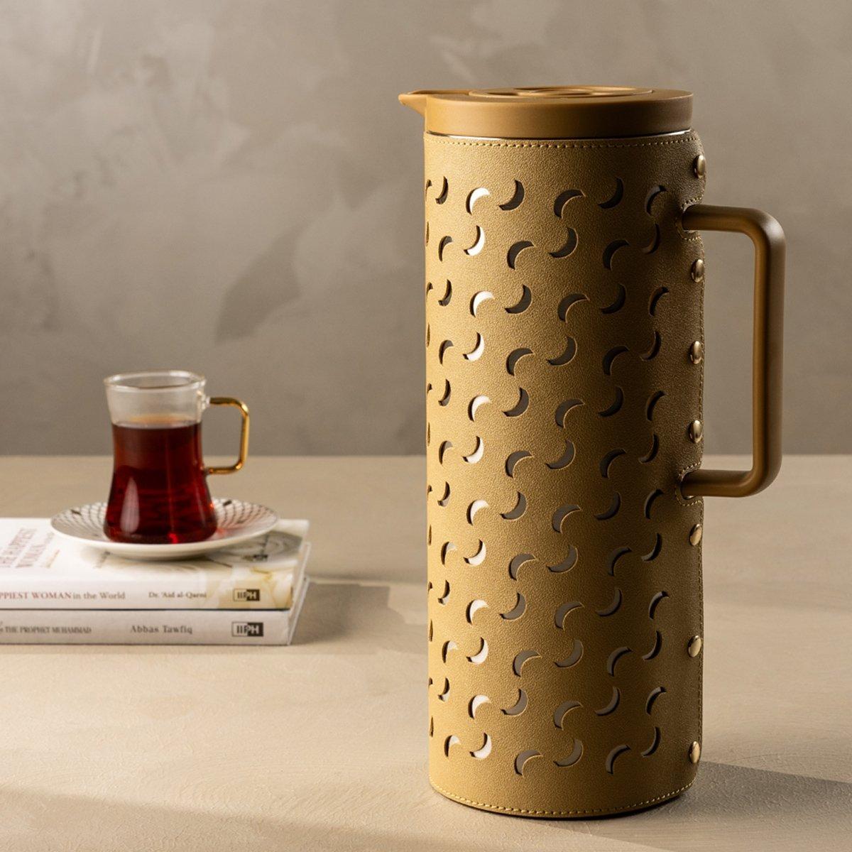 

Moon coffee server leather gold 30. 6x18x12 cm