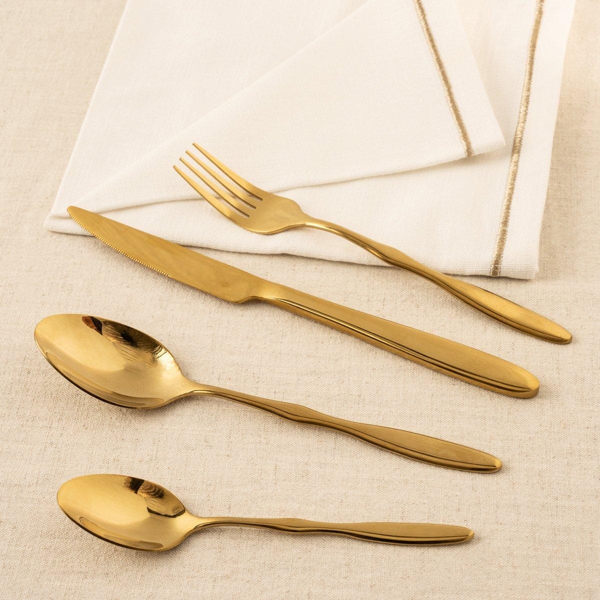

Ripple stainless steel cutlery set 24pcs gold