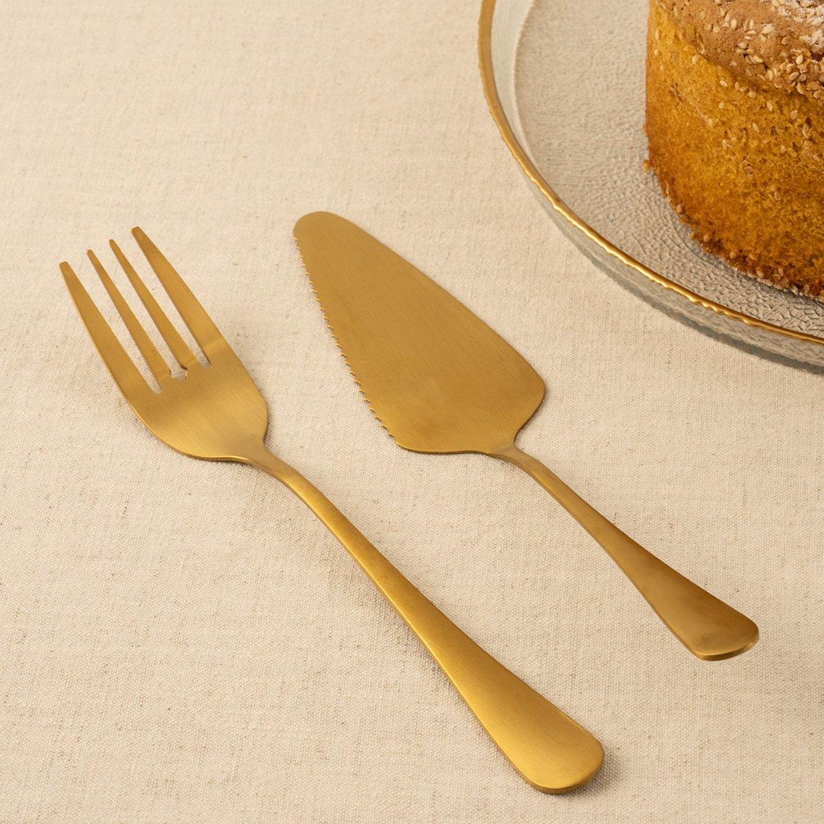 

Nessy stainless steel cake server 2pcs gold 22 cm