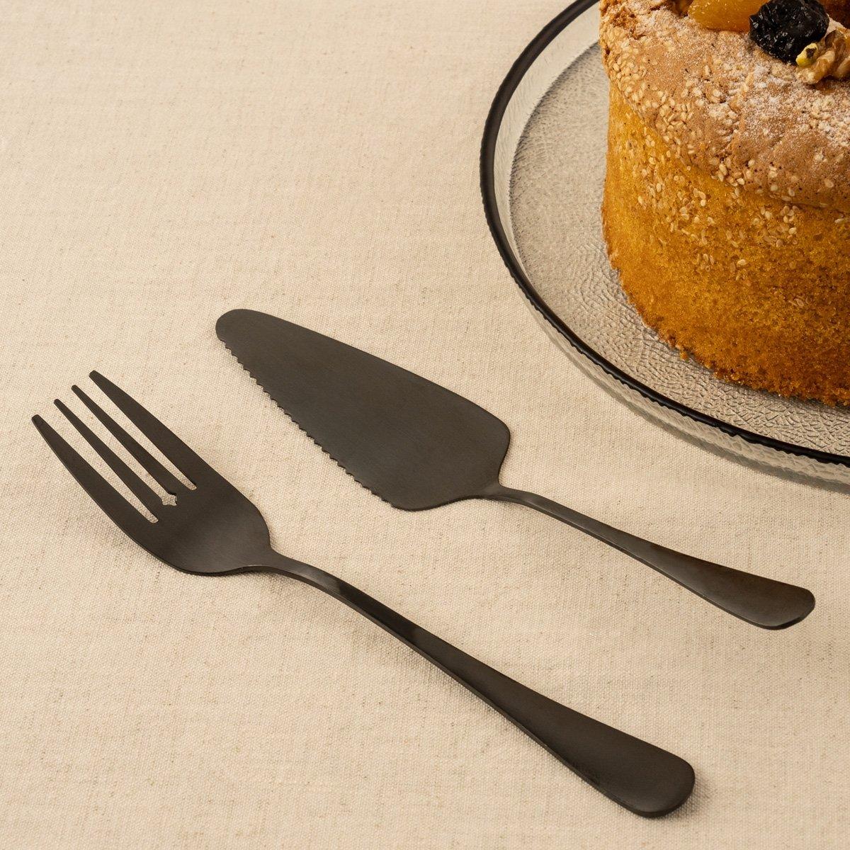 

Nessy stainless steel cake server 2pcs black 22 cm