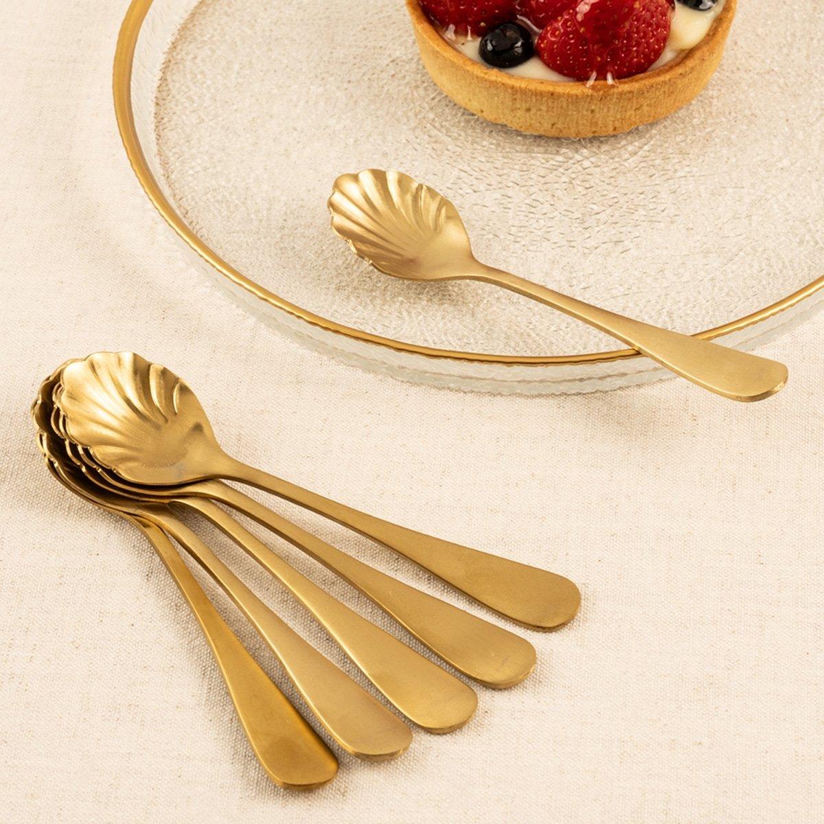 

Nessy stainless steel ice cream spoon set 6pcs gold