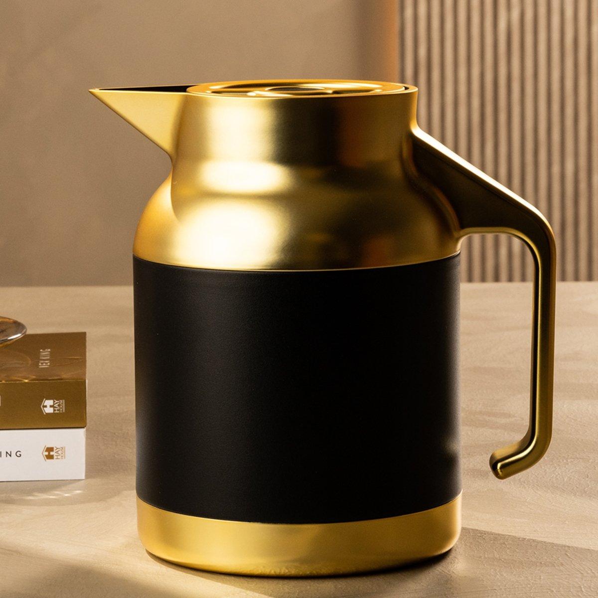 

Nova tea server stainless steel d/w gold & black 1. 5 ltr