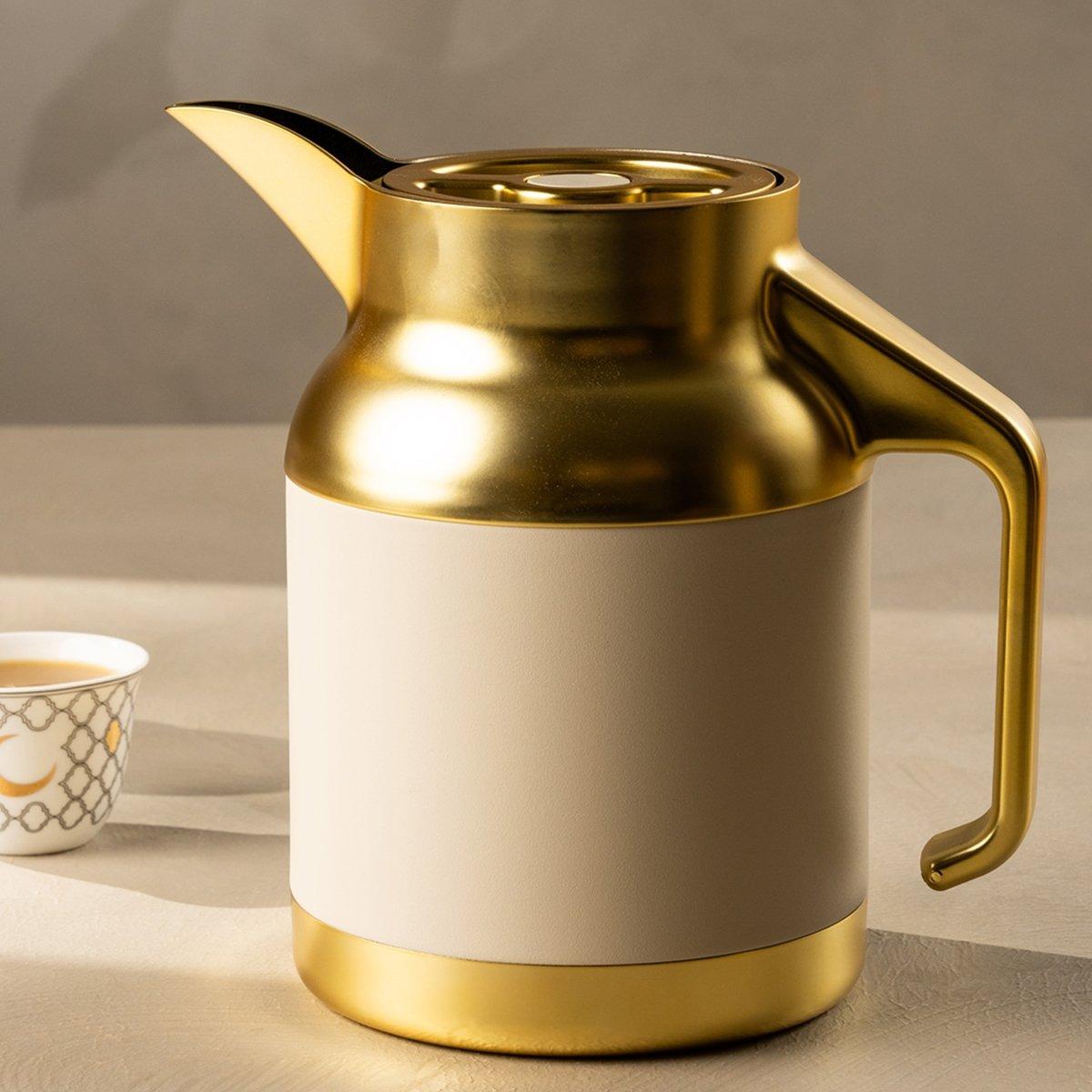 

Nova coffee server stainless steel d/w gold & white 1. 5 ltr