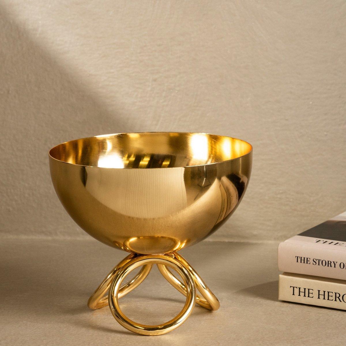 

Polish incense burner stainless steel gold 12x12x13 cm