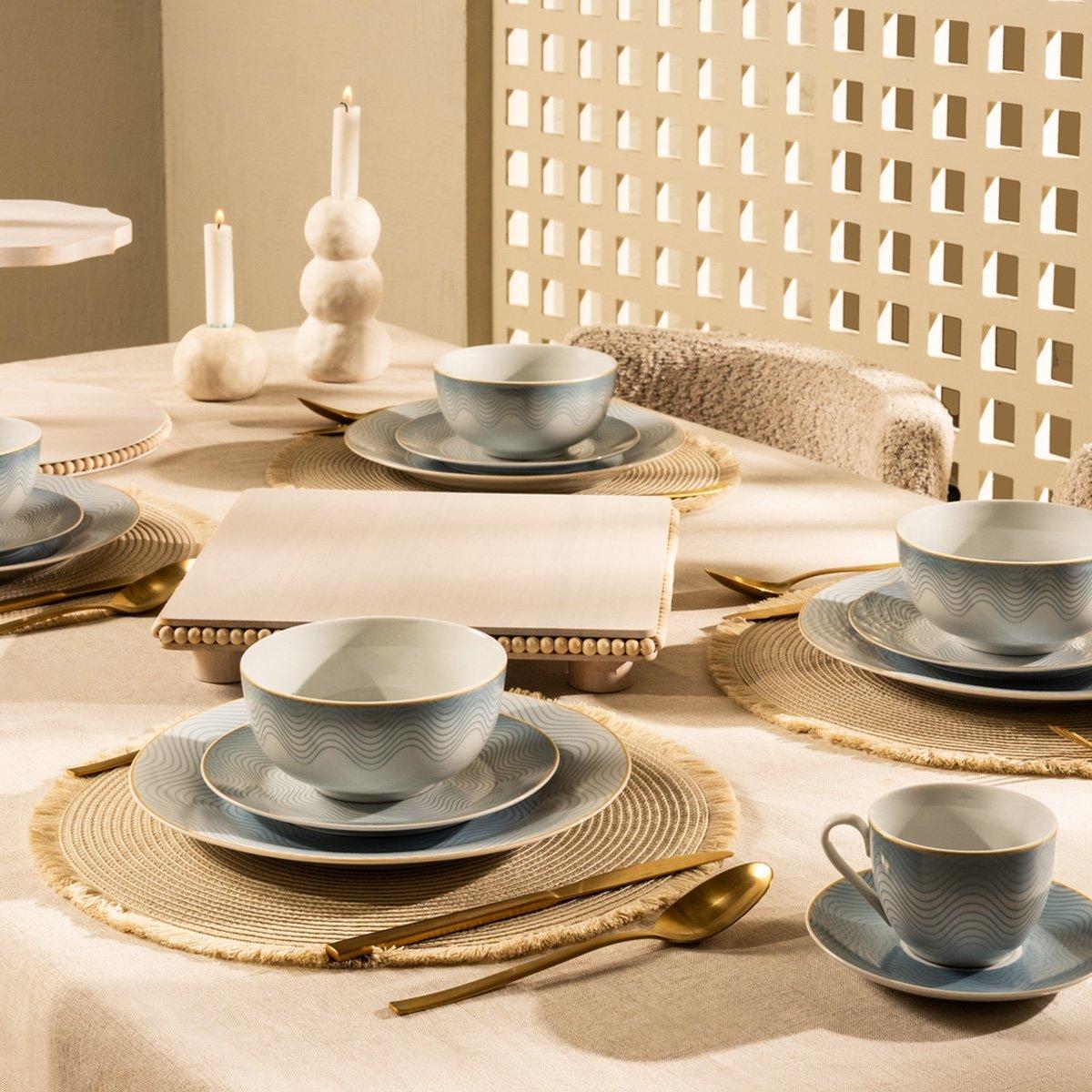 

Echo porcelain dinner set 36pcs blue