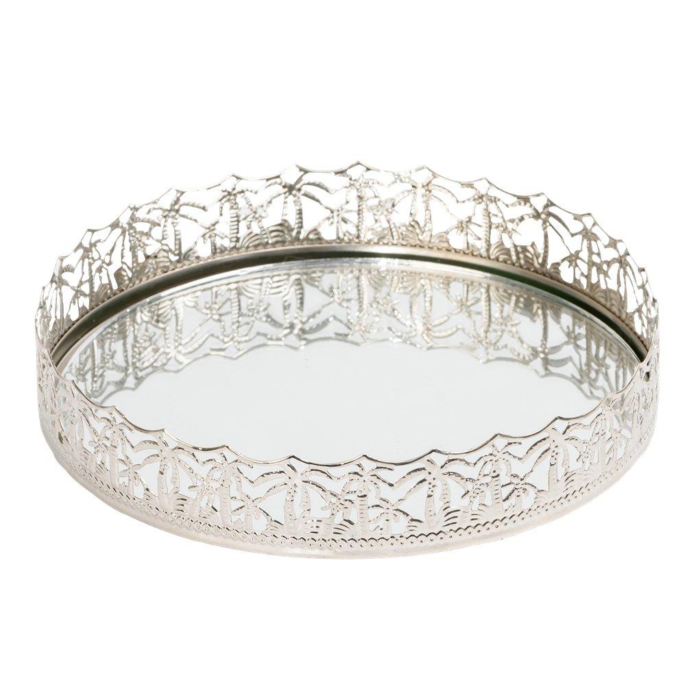 

Palm deco tray silver 16x16x3 cm