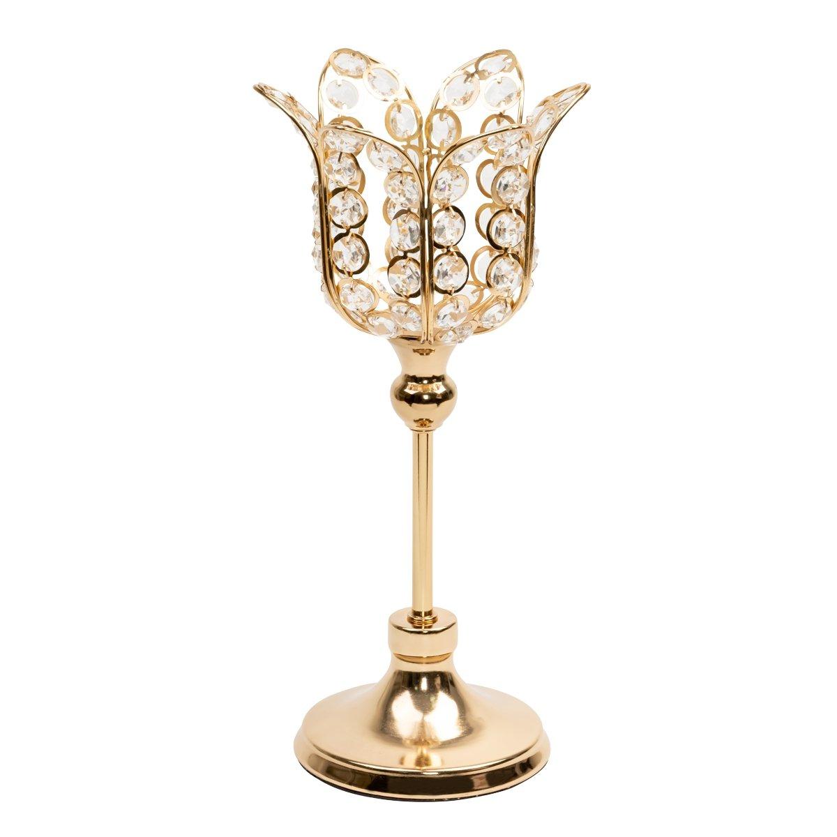 

Lotus candle holder gold 16x16x30. 5 cm