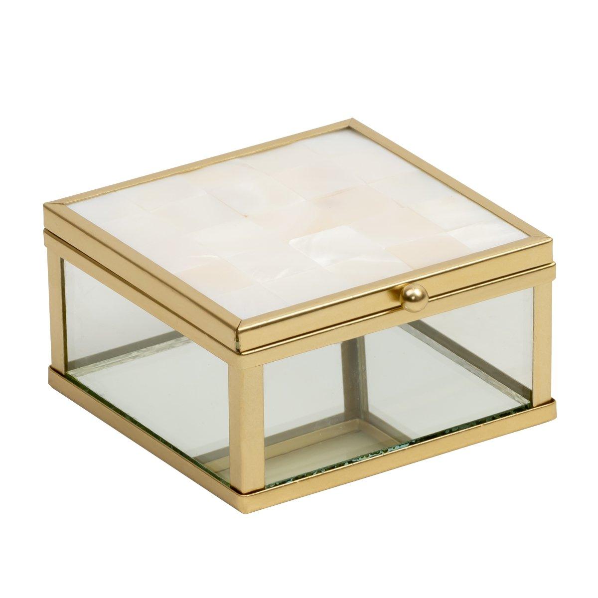 

Pearl deco box white 8x8x5 cm