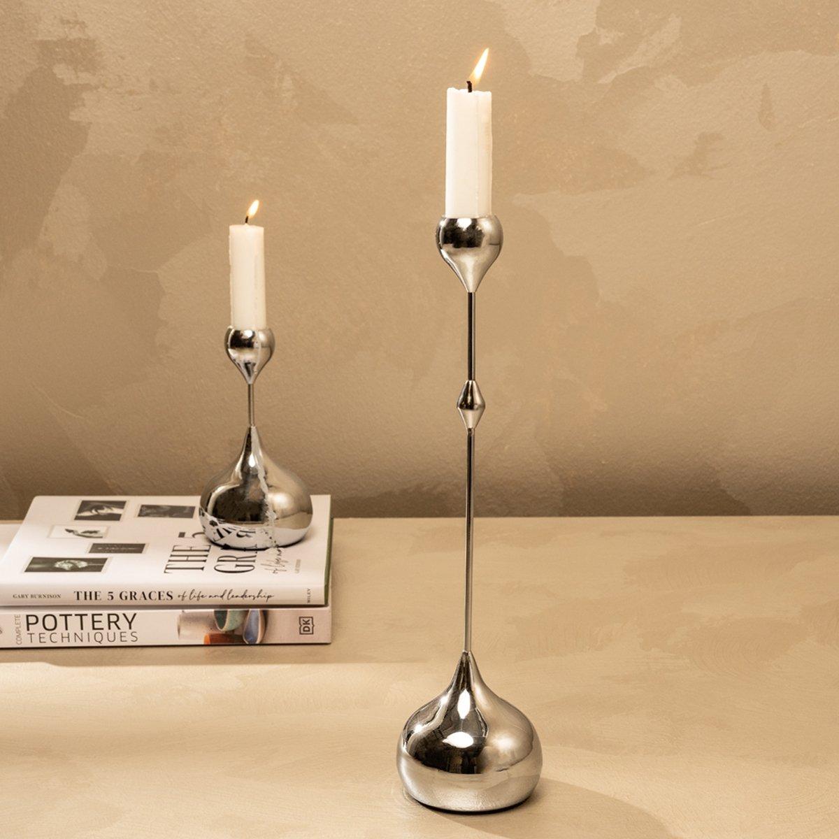

Polish candle holder silver 8x8x33 cm