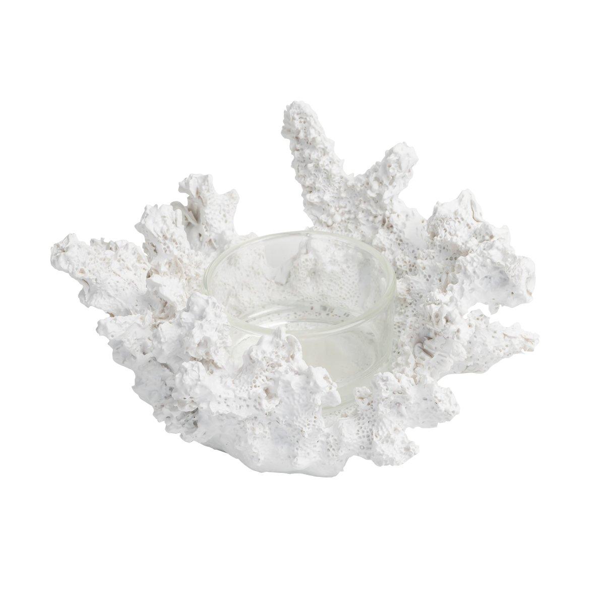 

Coral candle holder white 11x9. 7x5. 8 cm