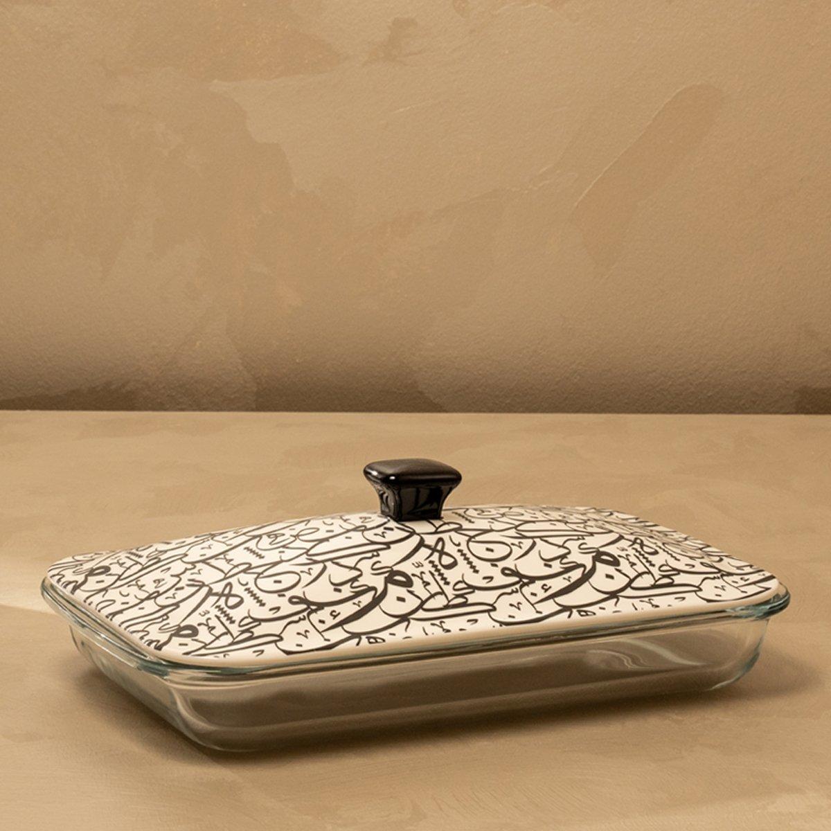 

Script glass buffet dish black 39x23. 5x12 cm