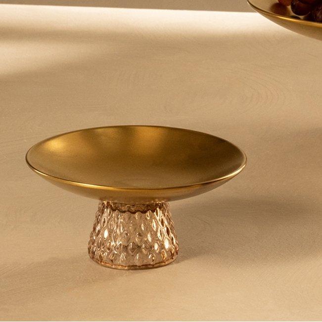 

Diamond cone serving bowl gold 15. 5x15. 5x7 cm