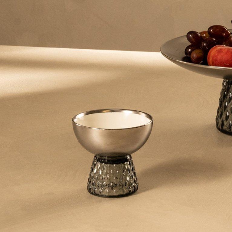 

Diamond cone serving bowl silver 10x10x9 cm