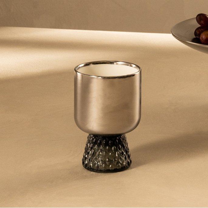 

Diamond cone candle holder silver 8. 5x8. 5x13. 1 cm