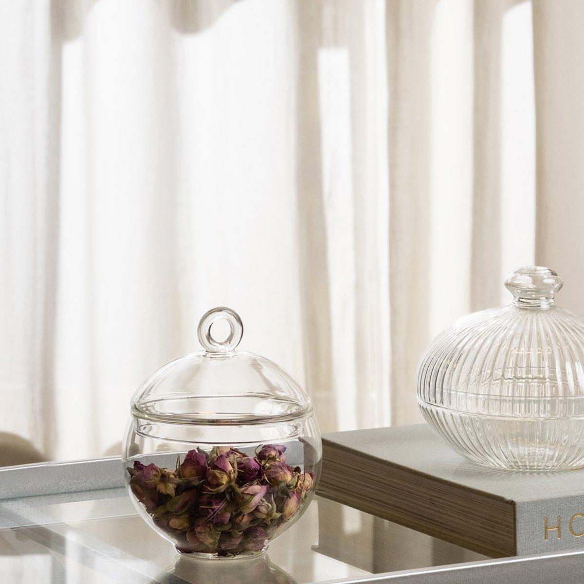 

Globe glass bonbonniere clear 10. 5x10. 5x13 cm